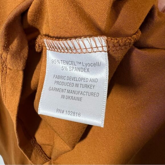 Garnet Hill Women's Size Large Orange Rust Scoop Neck Trapeze Knee Length Dress - Picture 5 of 9